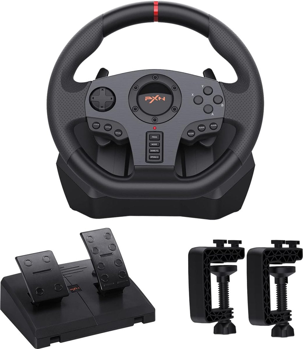 PXN - V900 - Race Stuur GT - Met Pedalen - 270 / 900° - Game Stuur voor PS4 - PC - PS3 - Switch - Xbox X/S Series