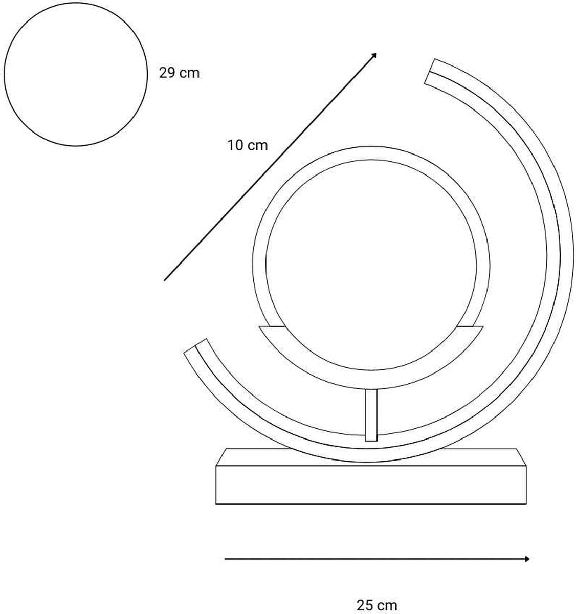 INOLEDS® Zandlamp Ø 29cm - Zandkunst - Bewegende Kunst - Dimbaar - Premium Luxe - Zwart Aluminium