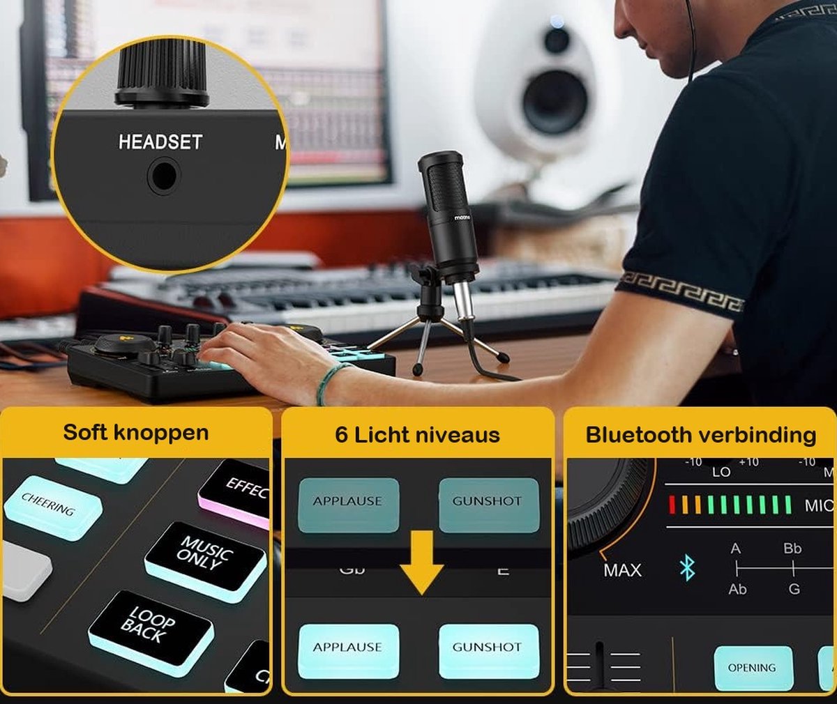 Maono - AU-AM200-S1 - Podcast Starterpack - Inclusief Accessoires - Streaming Deck - Geschikt voor PC / PS4 / PS5