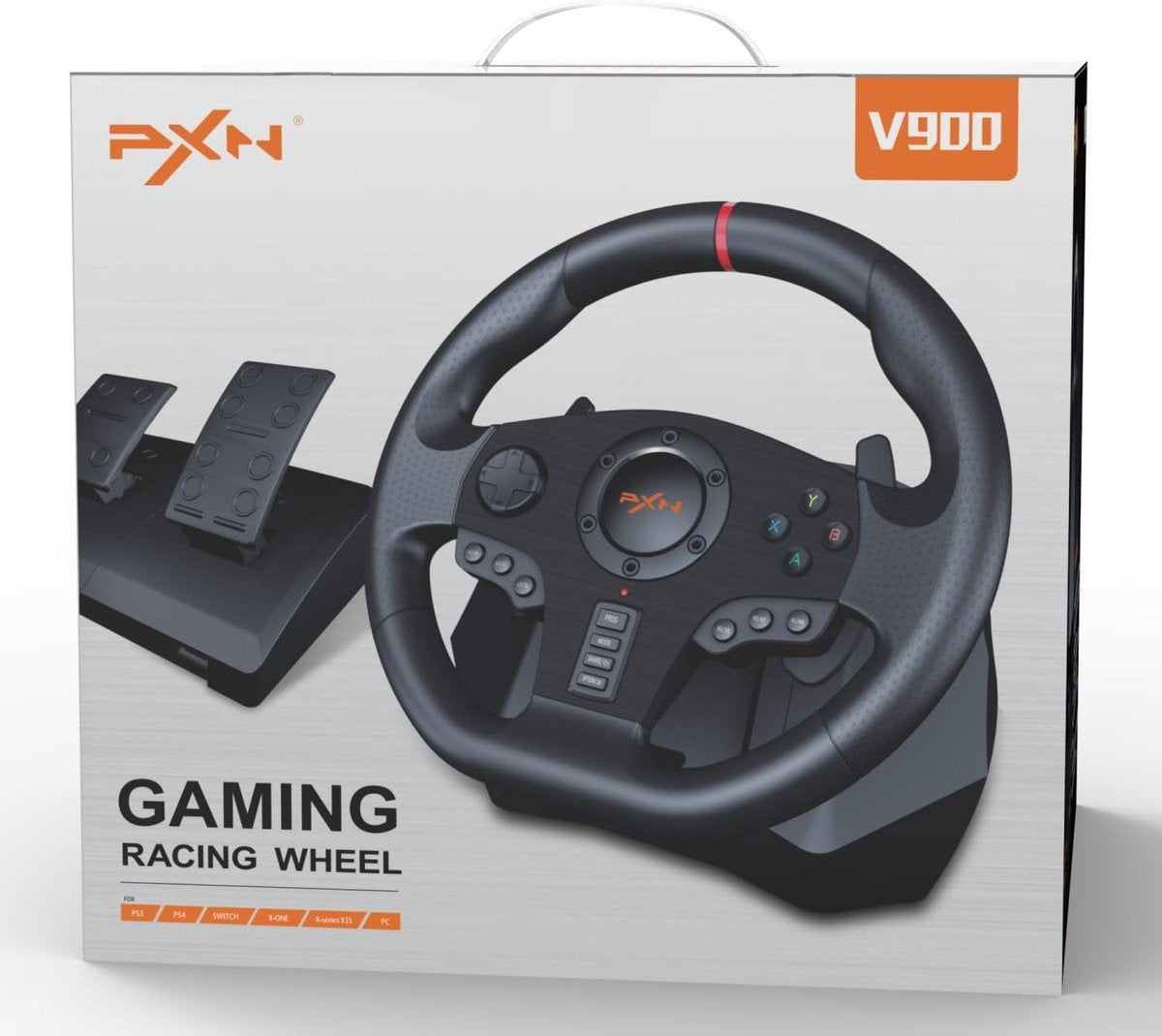 PXN - V900 - Race Stuur GT - Met Pedalen - 270 / 900° - Game Stuur voor PS4 - PC - PS3 - Switch - Xbox X/S Series