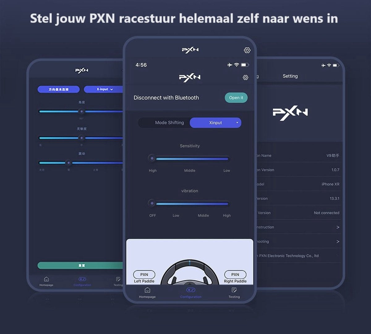 PXN - Starterspack - Racestuur met Wheel Stand - PXN V9 + PXN A10 - Met Pedalen en Shifter - 270/900°- Game Stuur voor PS4 - Xbox One - PC - Xbox Series X|S - PS3 - Switch