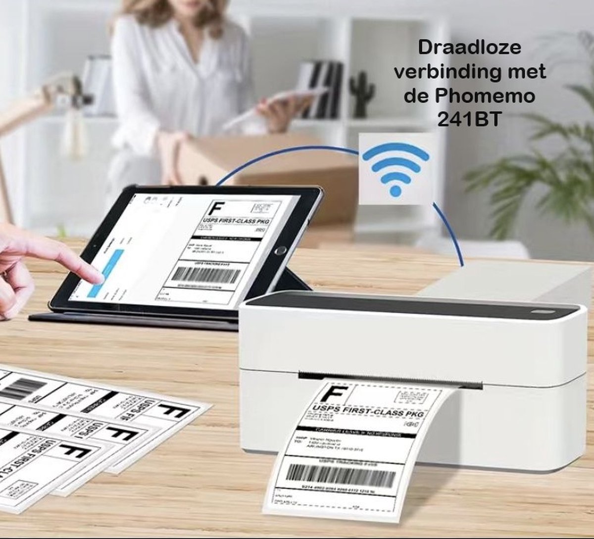 Phomemo 241BT - Draadloze Thermische Label Printer - 102 x 150 MM - Geschikt voor PostNL - DHL - DPD - Ect