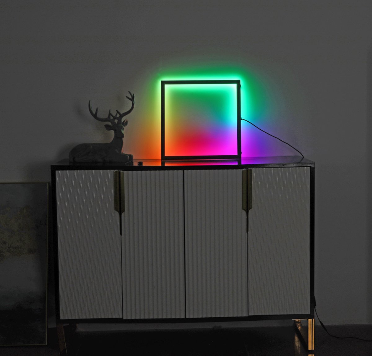 INOLEDS® - Vierkante Kubus Wandlamp - RGB - Cube Lamp - Inclusief Afstandsbediening -40 x 40cm