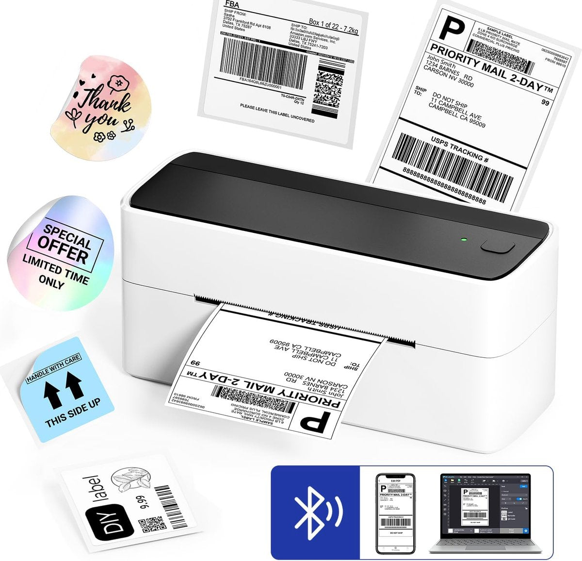 Phomemo 241BT - Draadloze Thermische Label Printer - 102 x 150 MM - Geschikt voor PostNL - DHL - DPD - Ect