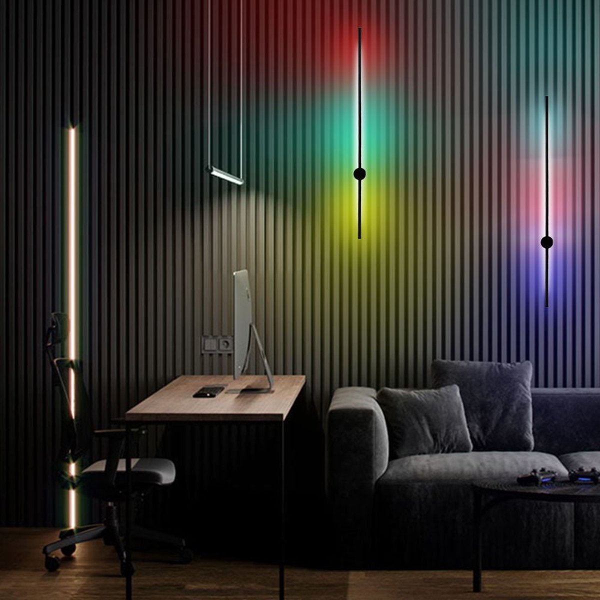 INOLEDS® - Lightsaber Lamp - Duurzame Laser RGB Designer Wandlamp - Dimbaar - 80cm - Met Afstandsbediening