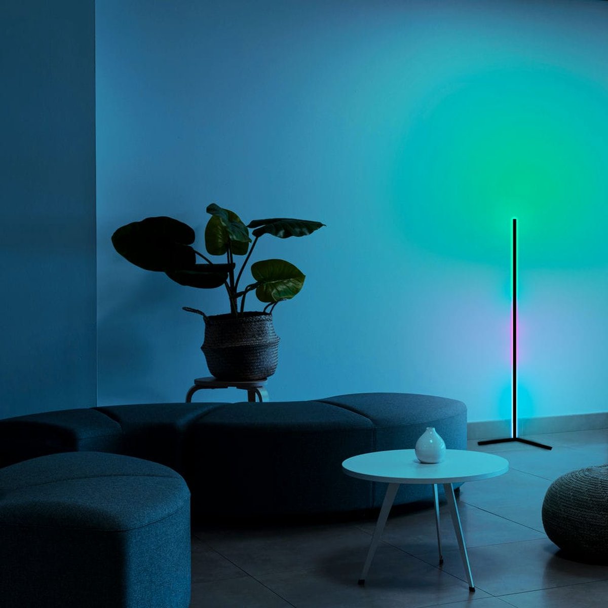 INOLEDS® - Duurzame Minimalistische Smart RGB Vloerlamp - Met App - Tuya Smart - LED Licht - 142cm - Mat Zwart