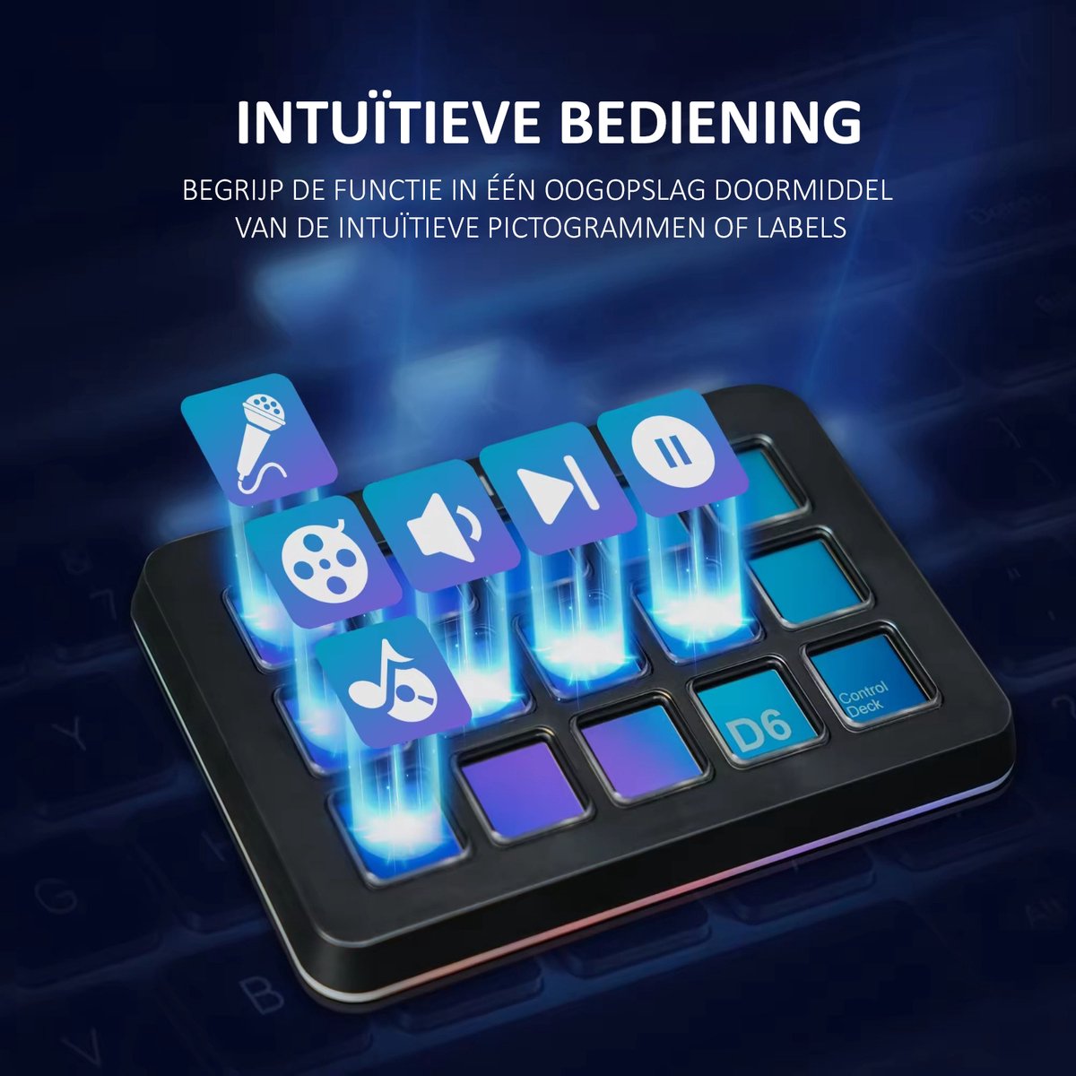 Fifine - D6 - Stream Deck - RGB Studio Controller - 15 LCD Aanpasbare Toetsen - Podcast / Streaming / Gaming - Inclusief Gratis Software