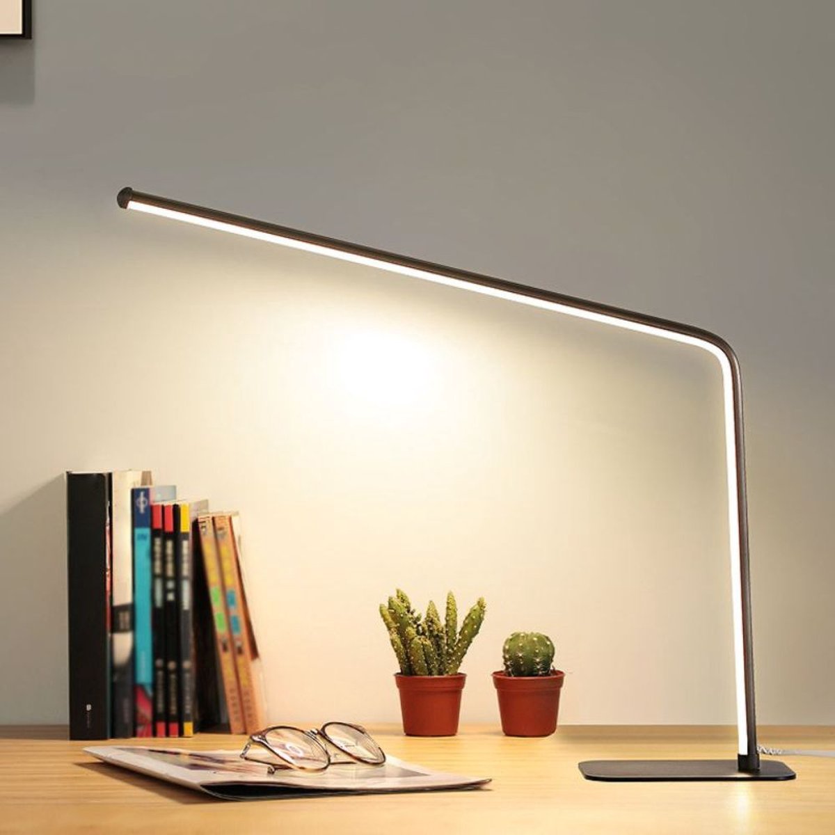 INOLEDS® - LED Bureaulamp 60x48cm - Dimbaar 3 Niveaus - Wit & Warmlicht - 3.000/6.000K - Wit Of Zwart - Touch-schakelaar