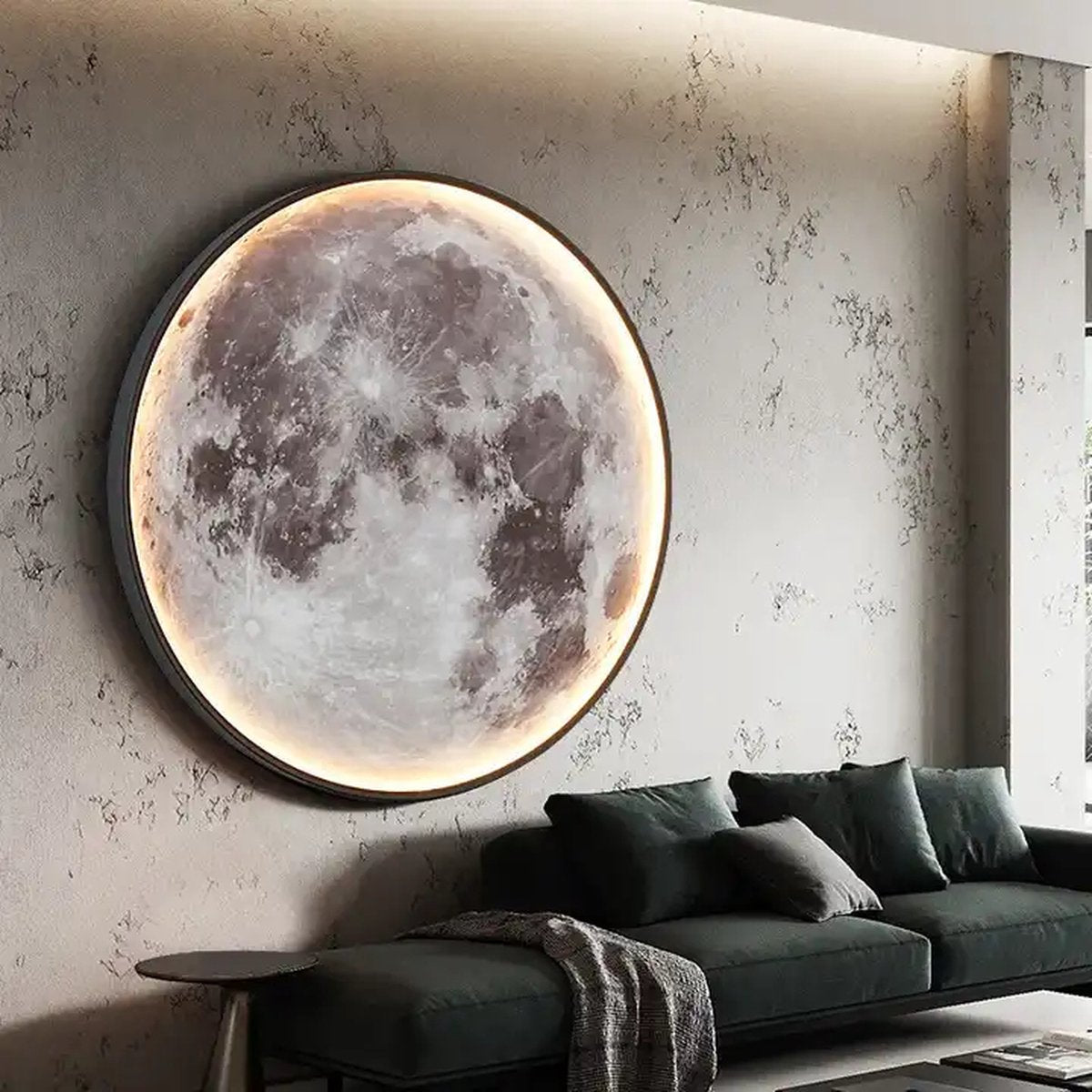 INOLEDS® Moon Wandlamp & Plafondlamp - Ø 60 cm - Maanlamp - Scandinavische Stijl - LED verlichting - Met Afstandsbediening - Google Home & Alexa - Tuya Smart - 3.000-6.000K