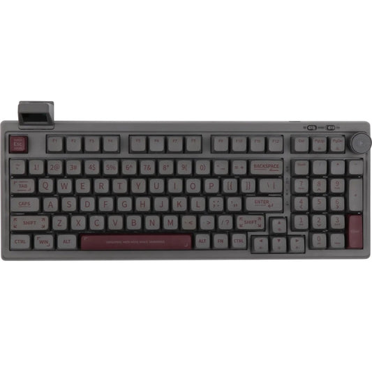 EPOMAKER RT100 - Deep Gray - Mechanisch Draadloos Toetsenbord - 95% - QWERTY - Retro Mechanical Keyboard met Draaiknop en Mini Scherm - Flamingo Switch