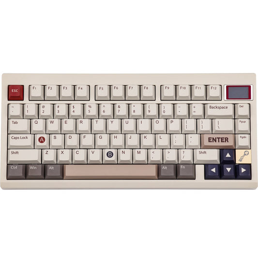 EPOMAKER TH80 Pro V2 - Wit - Mechanisch Draadloos Toetsenbord - 75% - QWERTY - Mechanical Keyboard met Mini Scherm - Wisteria Linear