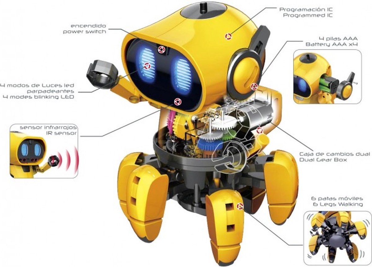 Tobbie de Robot - Premium Versie - DeQube - DIY - Volgen & Verkennen - STEM Speelgoed - Engineering