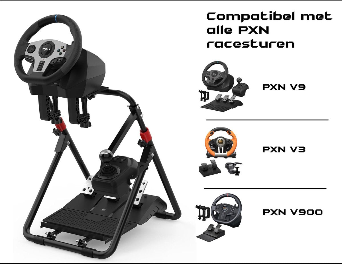 PXN - A9 - Refurbished - Wheel Stand - Racestuur standaard - Inklapbaar - Zwart - Voor Logitec - Fanatec - Thrustmaster - In Hoogte Verstelbaar