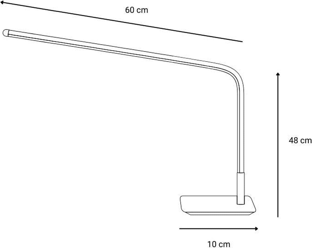 INOLEDS® - LED Bureaulamp 60x48cm - Dimbaar 3 Niveaus - Wit & Warmlicht - 3.000/6.000K - Wit Of Zwart - Touch-schakelaar