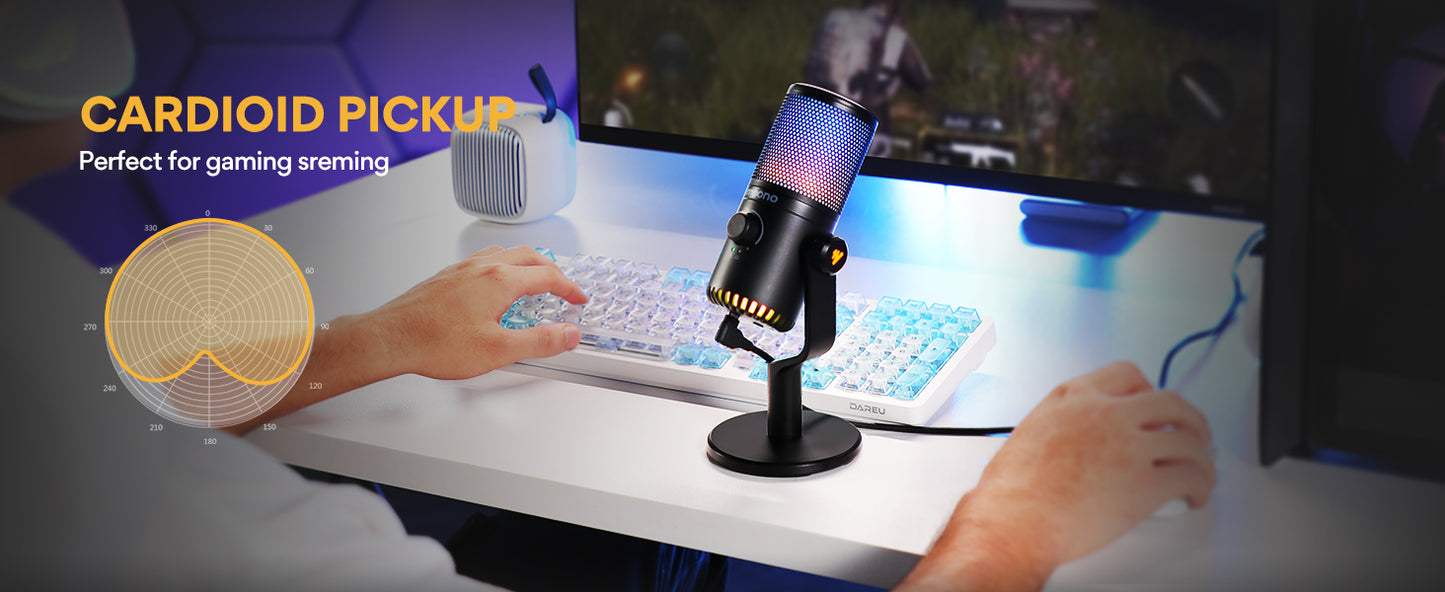 Maono DM30 RGB - USB Streaming Microfoon met Ruisonderdrukking - Gaming - Podcast - PS5 / PS4 / PC / MAC / Windows / iPhone / Android - Touch Mute Knop - Popfilter