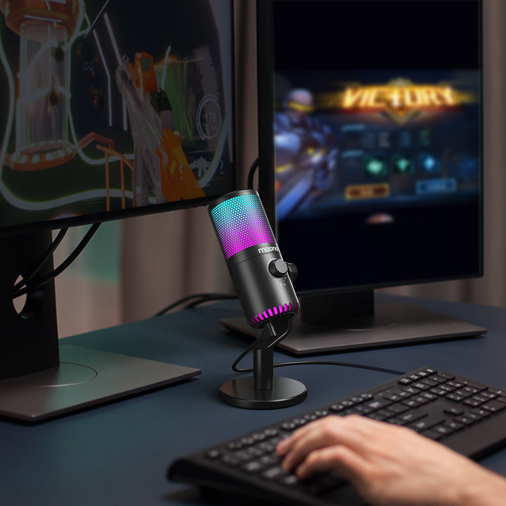 Maono DM30 RGB - USB Streaming Microfoon met Ruisonderdrukking - Gaming - Podcast - PS5 / PS4 / PC / MAC / Windows / iPhone / Android - Touch Mute Knop - Popfilter