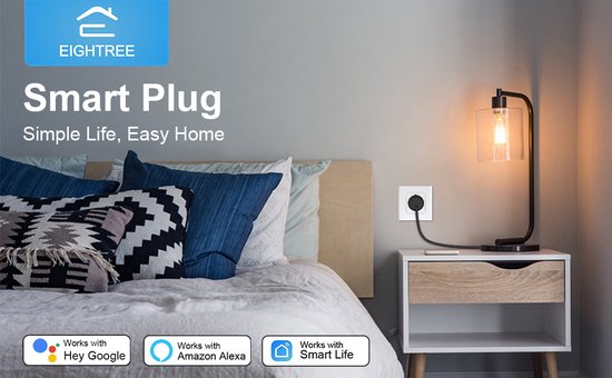 EIGHTREE - ET21 - Smart Plug - Wifi - 1-delige set - Slimme Stekker - App Bediening