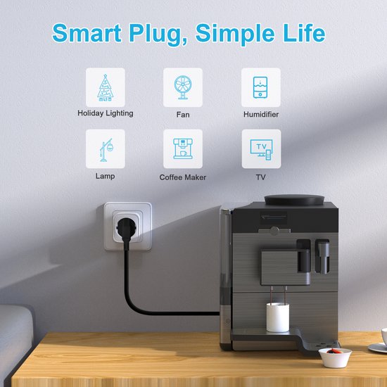 EIGHTREE - ET21 - Smart Plug - Wifi - 1-delige set - Slimme Stekker - App Bediening