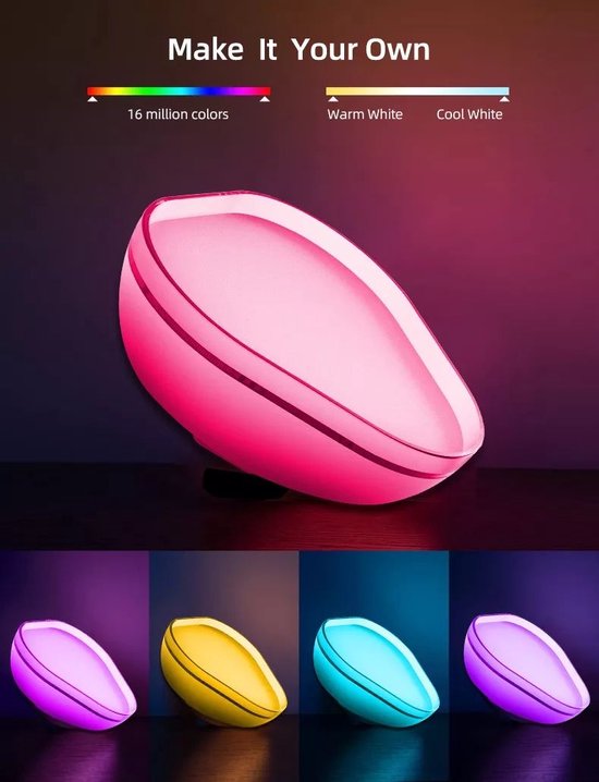 APO Electronics® - Mood Lamp - Desktop Sfeer Licht - Mobiele App Bediening Tuya - Rgb - Op De Muziek