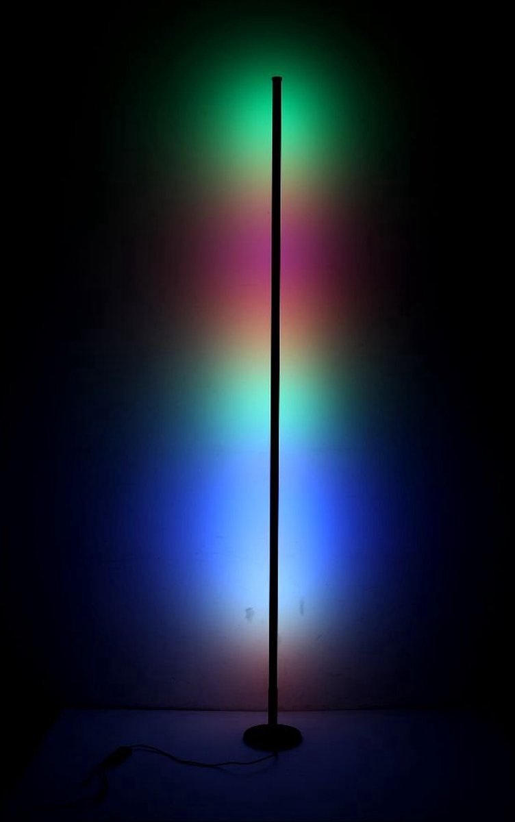 INOLEDS® - Smart RGB Vloerlamp Mat Zwart - Bedienbaar Met App - Tuya Smart - LED Licht - 160cm - Woonkamerlamp - 16 Miljoen Verschillende Kleuren