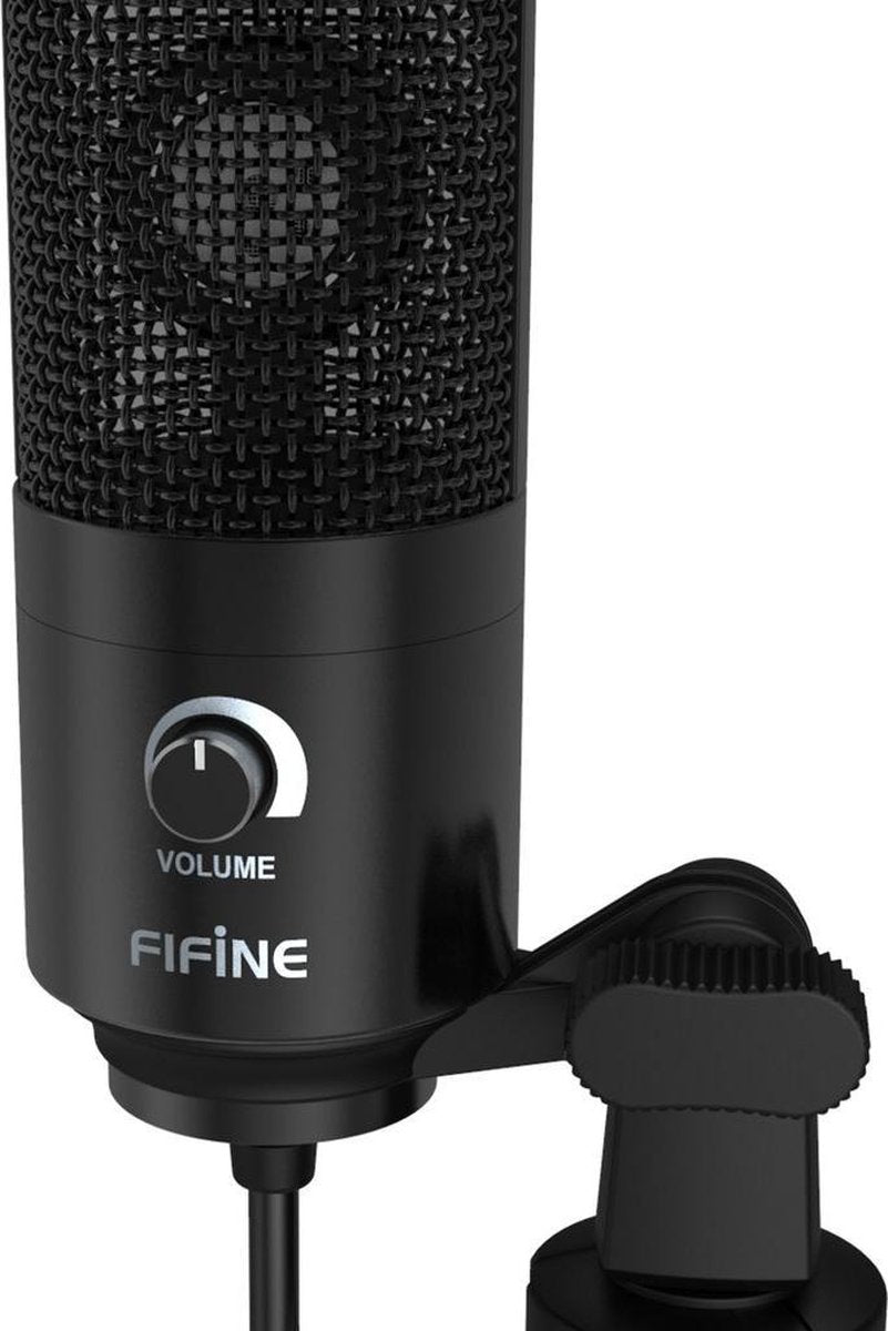 Fifine - K669B - USB Microfoon met Volumeknop - Streaming / Podcasting - Tripod Standaard