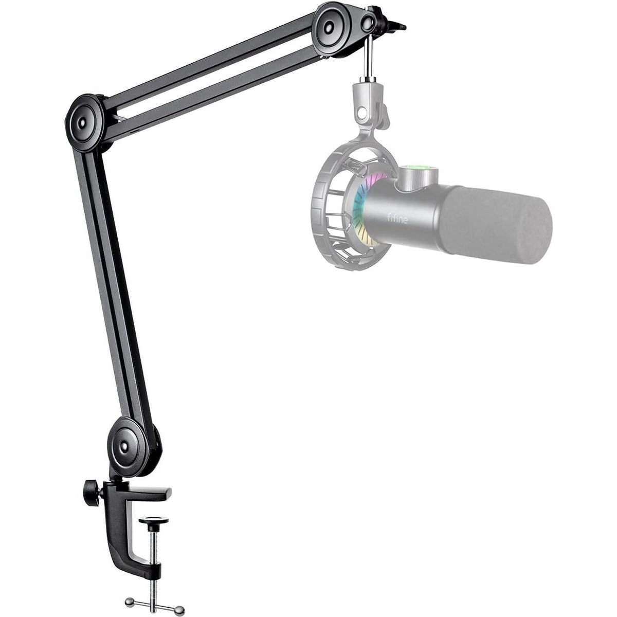 Fifine - BM63 - Zwart - Universele Boom Arm - Microfoon Arm - Zonder Microfoon - Horizontaal & Verticaal - Tot 2kg Gewicht - Inclusief Kabelbinders