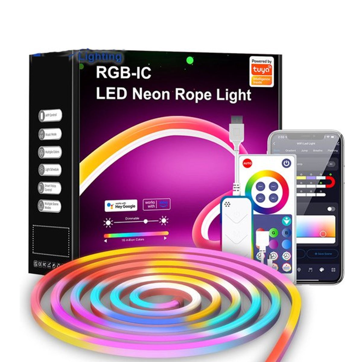 APO Electronics® - Neon Led Strip - 5 Meter - Neon Licht - Met Tuya App