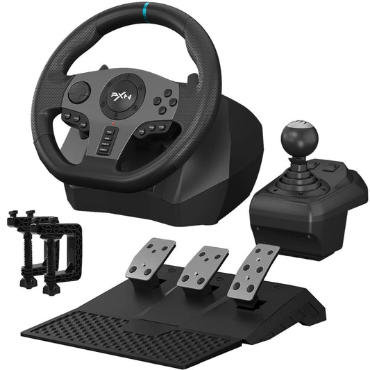 PXN - V9 - Racing Wheel - With Pedals and Shifter - 270/900° - Game Wheel for PS4 - Xbox One - PC - Xbox Series X|S - PS3 - Switch